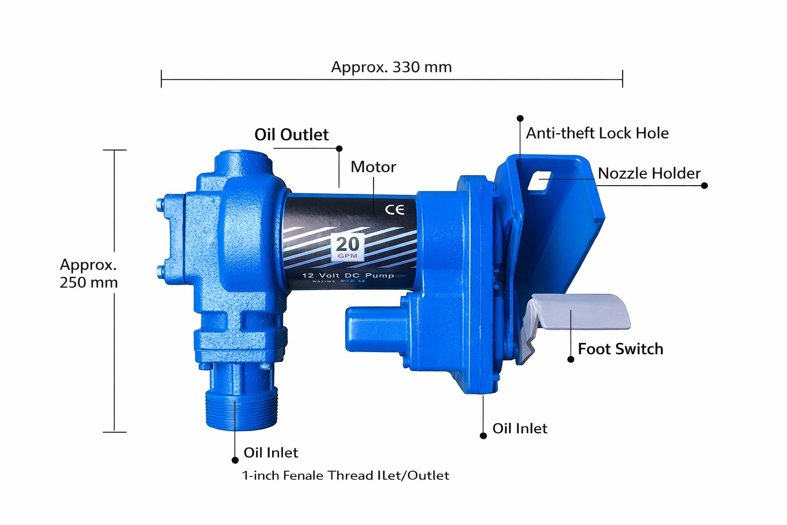 Blue Oil Transfer Pump